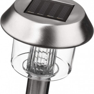 Set de 8 lampi cu incarcare solara Alesia, LED, otel inoxidabil, argintiu, 39 x 13 cm - Img 5