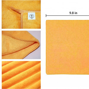 Set de 8 lavete de curatare, poliester/microfibra, portocaliu, 25 x 25 cm - Img 3