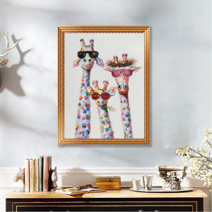 Set de creatie cu diamante Maysurban, model girafe, multicolor, 30 x 40 cm