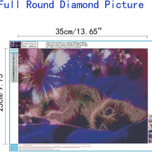 Set de creatie cu diamante ParNarZar, model pisica, multicolor, panza/diamante, 25 x 35 cm - Img 6