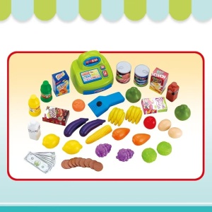 Set de Cumparaturi Tip Supermarket Rovo 85 pentru Copii, Jucarie Interactiva, Scanner, Casa de marcat, Cos de cumparaturi, Lumini, Sunete, Inaltime 80 cm - Img 6