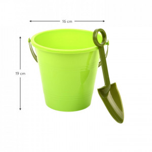Set de galeata si lopatica pentru copii Little Gardener, plastic, verde - Img 5