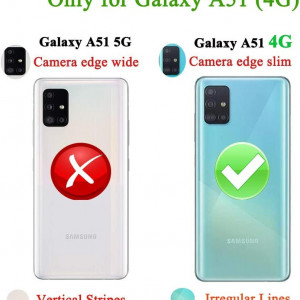 Set de husa cu doua folii de protectie ecran pentru Galaxy A51 ORETECH, sticla securizata/policarbonat termoplastic, albastru inchis/transparent, 6,5 inchi - Img 7
