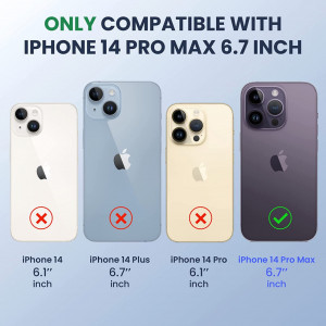 Set de husa si folie de protectie ecran pentru iPhone 14 Pro Max HWeggo, piele PU/sticla securizata, negru, 6,7 inci - Img 7