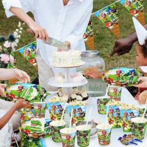 Set de masa festiva pentru copii Yisscen, hartie, multicolor, 54 bucati - Img 2