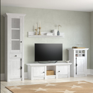 Set de mobilier pentru living Elston, MDF, alb