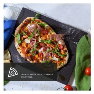 Set de pizza, lopata din aluminiu 30.5 x 85 cm, piatra de copt 38 x 30 cm, DOLCE MARE, Negru, Resigilat, Grad A - Img 3