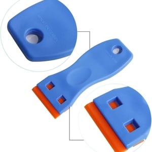 Set de racleta cu 10 lame pentru indepartarea autocolantelor Guadao, plastic, albastru/portocaliu, 10 x 3,9 x 2,7 cm 