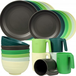 Set de vesela Greentainer, plastic, multicolor, 24 piese