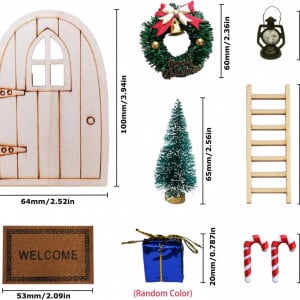 Set decoratiuni de Craciun pentru usa Barvere, textil/plastic/lemn, multicolor, 9 piese