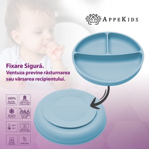 Set Diversificare, AppeKids, 100% Silicon, Classic - Aqua Blue - Img 4