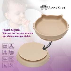 Set Diversificare, AppeKids, 100% Silicon, Kitty - Bubble Beige - Img 3