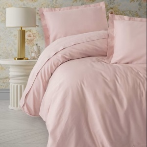 Set husa pilota + 2 fete de perna, satin bumbac 100%, 200x200 cm + 2x80x80 cm, roz - Verificat A · Re-Bloom