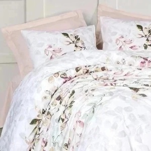 Set husa pilota + fata de perna, bumbac ranforce 100%, 155x220 cm + 80x80 cm, 145 fire, imprimeu pigmentat, inchidere nasturi/plic, multicolor - Verificat A · Re-Bloom