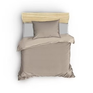 Set husa pilota + fata de perna, satin bumbac 100%, 155x220 cm + 50x90 cm, bej - Verificat A · Re-Bloom - Img 2