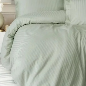 Set husa pilota + fata de perna, satin bumbac 100%, 155x220 cm + 80x80 cm, verde - Verificat A · Re-Bloom