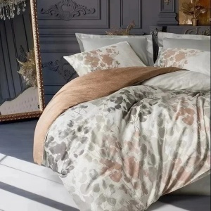 Set husa pilota + fata de perna, satin bumbac 100%, 155x220 cm + 80x80 cm, multicolor - Verificat A · Re-Bloom