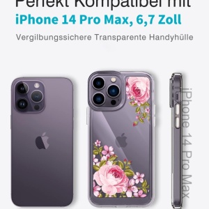 Set husa si 2 folii pentru iPhone 14 Pro Max Ciciber, TPU/sticla securizata, multicolor, 6,7 inchi