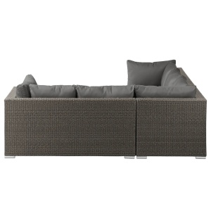 Set lounge pentru gradina Paradise, poliratan/aluminiu/poliester, gri, 4 piese