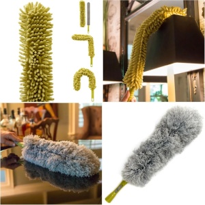 Set maner telescopic si 3 pamatufuri DocaPole, aluminiu/plastic/microfibra, galben/argintiu/gri, 3,6 m - Img 6