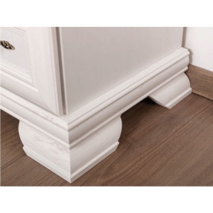 Set mobila living comoda VM3 si vitrina VMN4, 128 x 46 x 97 cm, Alb Antichizat - Img 4