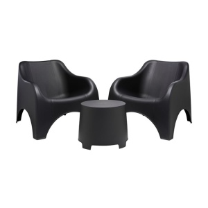 Set mobilier terasa/gradina, Progarden, Cloud, polipropilena, antracit, 2 scaune 79.5x81x76 cm, masa 46x40x38 cm, Resigilat, Grad A