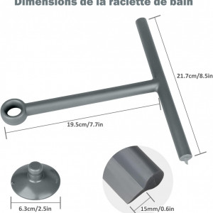 Set racleta cu suport KAZOLEN, cauciuc/plastic, gri, 19,5 x 21,7 cm