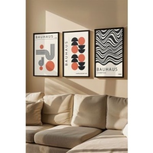 Set tablou decorativ Re-Bloom, 3 piese, MDF/lemn masiv, multicolor, 33 x 48 cm - Img 1