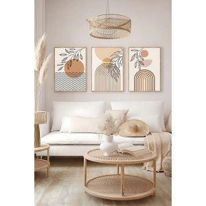 Set tablou decorativ Re-Bloom, 3 piese, MDF/lemn masiv, multicolor, 33 x 48 cm - Img 2