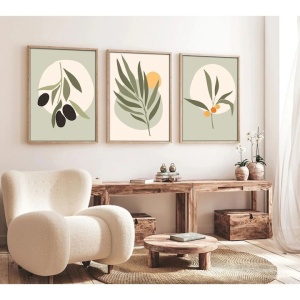 Set tablouri decorative Re-Bloom, 3 piese, MDF/lemn masiv, multicolor, 70 x 50 cm - Img 2