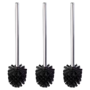 Slussen set 3 perii WC 8x35 cm, maner inox, cap plastic, negru/argintiu - Verificat A · Re-Bloom