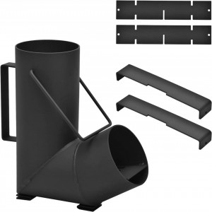 Soba portabila pentru camping Troston, metal, negru, 20 x 20 x 35 cm - Img 2
