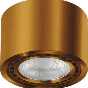 Spot fix aplicat AZzardo Eco Alix, 1xGU10 tip ES111, auriu antic, rotund, IP20