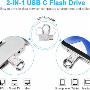 Stick de memorie USB 3.0 RAOYI, metal, argintiu, 128 GB - Img 5