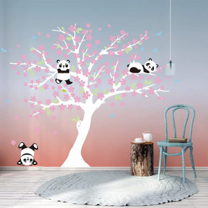Sticker de perete BDECOLL, model copac/panda, vinil, multicolor, - Img 4