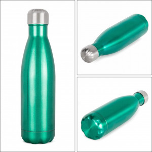 Sticla pentru apa UVTQSSP, otel inoxidabil, verde/argintiu, 500 ml - Img 6