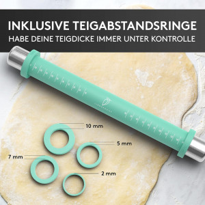 Cumpara Sucitor cu inele pentru aluat Liebspecht®, silicon/otel inoxidabil, argintiu/albastru, 36 x 3,5 cm de la Chilipirul-zilei în rate, cu cardul sau plata la livrare!