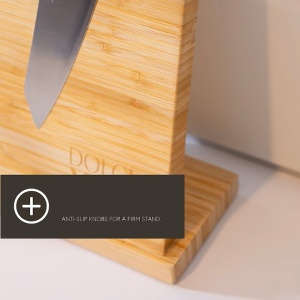 Suport magnetic pentru cutite, Dolce Mare, doua fete din bambus, XXL, 35 x 25x11 cm