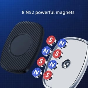 Suport magnetic pentru telefon Putoahao, cauciuc/aluminiu, negru