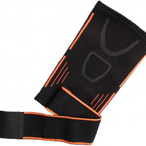 Suport pentru cot reglabil Yamonic, TExtil, negru/portocaliu, 20-25 cm, marimea S