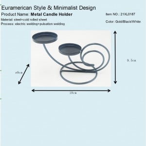 Suport pentru lumanari Hosoncovy, metal, auriu, 18 x 9 x 9,5 cm