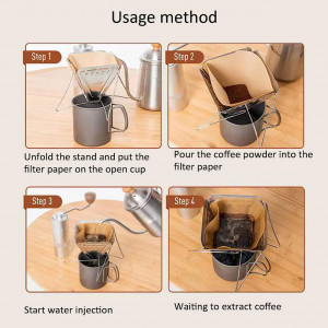 Suport pliabil pentru filtrul de cafea Funrelaxer, otel inoxidabil, argintiu, 15 x 17 cm