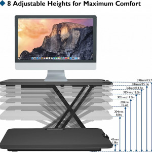 Suport reglabil pe inaltime pentru laptop Bontec, metal/lemn, negru, 67D x 47W x 40.2H