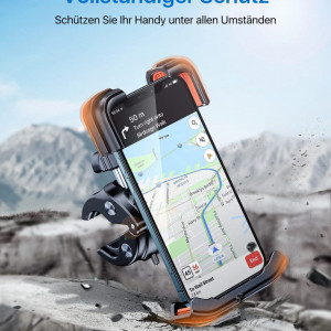 Suport telefon pentru bicicleta Andobil, metal/plastic, negru/portocaliu, 9 x 18 x 3 cm - Img 6