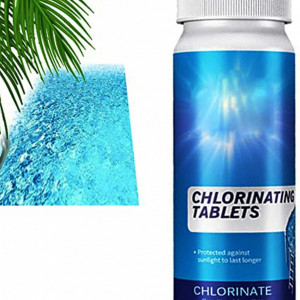 Tablete efervescente cu clor pentru curatarea piscinei GNAUMORE, alb, 100 g 