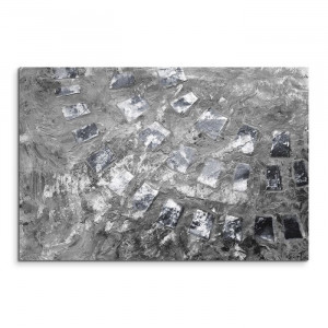 Tablou „Abstrakt 804”, panza, gri, 80 x 120 x 2 cm