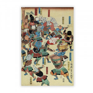 Tablou 'A Riot of Samurai' by Tsukioka Yoshitoshi, 42 x 29 cm