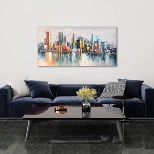 Tablou decorativ canvas, 50x120 cm, panza/lemn, format panoramic, multicolor - Verificat A · Re-Bloom - Img 4