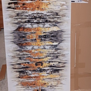 Tablou decorativ canvas 70x100 cm, panza/lemn, multicolor - Verificat A · Re-Bloom