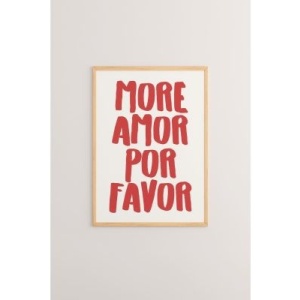 Tablou decorativ Re-Bloom, lemn masiv/hartie foto, alb/rosu, 33 x 48 cm